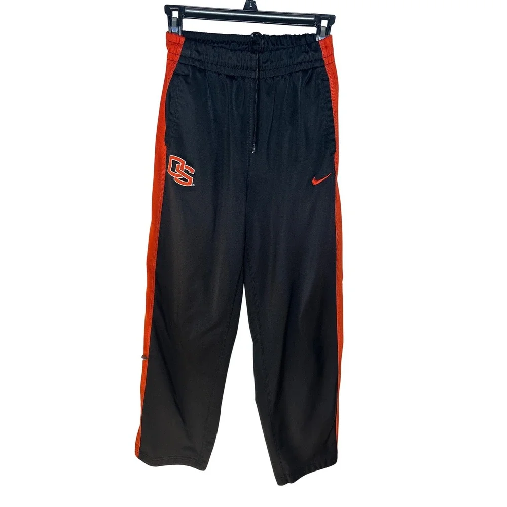 Nike Oregon State Beavers Youth Large Track Pants Black Orange OS‎ Logo 617844